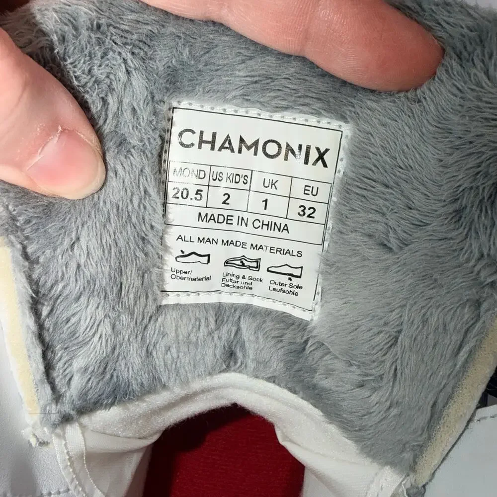 Chamonix Caden Unisex Youth Snowboard Boots Fleece Lined White Gray Size 2